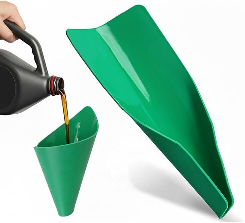 Flexible Oil Funnel Reusable - Green Color, Multi-Purpose Fiunel, Easy to Clean & Foldable, Flexible Drain Tool, Funnel for Automotivel, for Lawnmower, Snowplow, Truck, Motorcycle. in Saudi Arabia