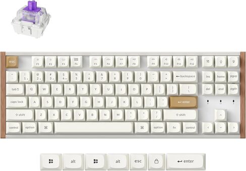 keychron k8 he tkl اللوحة اللاسلكية لوحة المفاتيح الساخنة قاعة قابلة للتبديل تأثير المفاتيح المغناطيسية 2.4 جيجا هرتز/بلوتوث/سلكية QMK/عبر خلفية RGB مخصصة لنظام التشغيل Windows Linux-Black in Saudi Arabia