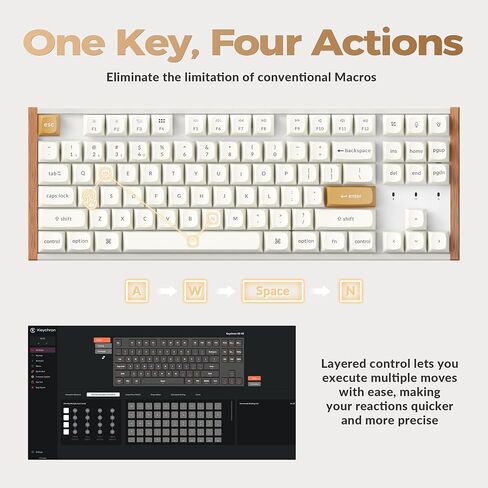 keychron k8 he tkl اللوحة اللاسلكية لوحة المفاتيح الساخنة قاعة قابلة للتبديل تأثير المفاتيح المغناطيسية 2.4 جيجا هرتز/بلوتوث/سلكية QMK/عبر خلفية RGB مخصصة لنظام التشغيل Windows Linux-Black in Saudi Arabia