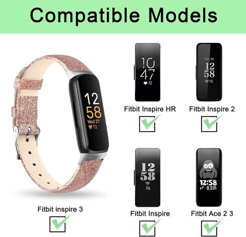 فرقة Vancle Leather Band for Fitbit Inspire 3 Bands Women Men ، حزام ناعم من الجلد الأصلي لـ Fitbit Inspire 2/Inspire HR/Inspire in Saudi Arabia