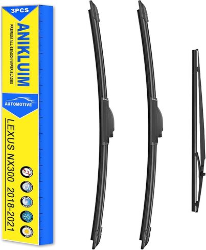 ANIKLUIM® Wiper Blades: 3-Pack Windshield Wipers for Grand Cherokee 2014-2021 - All-Season Beam Design - Plug and Play - Exact Replacement for Jeep Cars (22''/21''/11'') in Kuwait