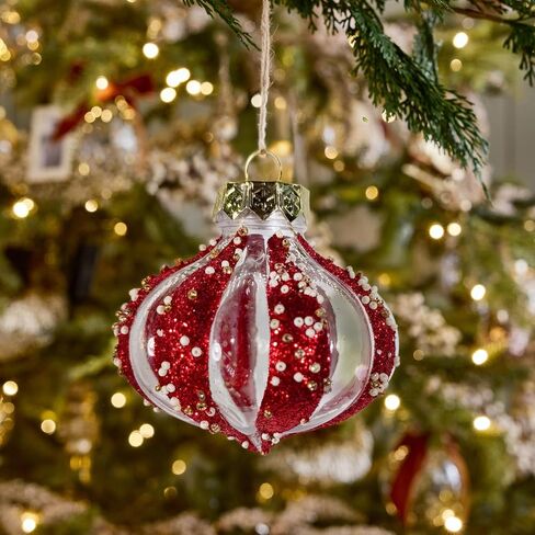 12 PCS Clear and Champagne Christmas Ball Ornaments, 80mm/3.15 Inches Rustic Farmhouse Christmas Decorations, Large Shatterproof Luxury Hand-Painted Xmas Ornaments for Christmas Tree, Wedding in Saudi Arabia