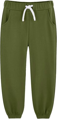 الأولاد الركض السراويل Sweatpants الأطفال الصغار 3 حزمة القطن الرياضية الرياضية المدرسة الركض الأزياء Cinched هيم عرق بانت الملابس الملابس وتتسابق مع جيوب بنطلون أسود / بورجوندي / رمادي داكن حجم 6 in Kuwait