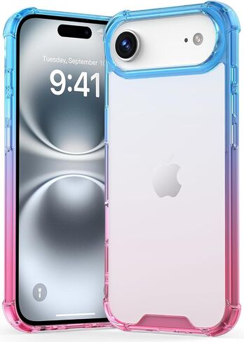 متوافق مع Aphone Air Case لطيف التدرج الواضحة المقاومة للخدش الخلفية مقاومة الصدمات Cove 6.5 بوصة ، واضحة البلورة in Kuwait