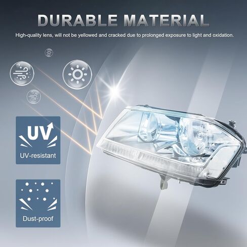 Headlights Assembly Compatible for 2008-2014 Dodge Avenger Chrome Housing Amber Reflector Front Headlamp Driver and Passenger Side in Saudi Arabia