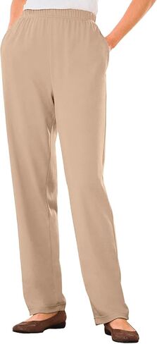 Woman Within Plus Size 7-Day Knit Straight-Leg Pull-On Pants - 1X, Black in Saudi Arabia