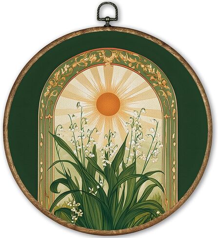 TLESKE خمر الفاوانيا الأزهار البيضاوي جدار الفن ديكور مؤطرة 9x12، Cottagecore زهرة النباتية Chinoiserie قماش جدار الفن يطبع العمل الفني، الوردي روز الجدار شنقا ديكور باب الغرفة لغرفة النوم الحمام in Kuwait