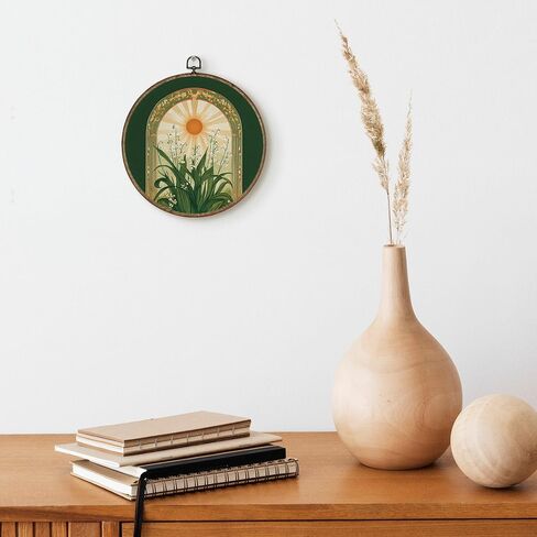 TLESKE خمر الفاوانيا الأزهار البيضاوي جدار الفن ديكور مؤطرة 9x12، Cottagecore زهرة النباتية Chinoiserie قماش جدار الفن يطبع العمل الفني، الوردي روز الجدار شنقا ديكور باب الغرفة لغرفة النوم الحمام in Kuwait