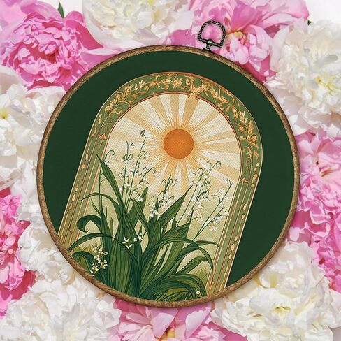 TLESKE خمر الفاوانيا الأزهار البيضاوي جدار الفن ديكور مؤطرة 9x12، Cottagecore زهرة النباتية Chinoiserie قماش جدار الفن يطبع العمل الفني، الوردي روز الجدار شنقا ديكور باب الغرفة لغرفة النوم الحمام in Kuwait