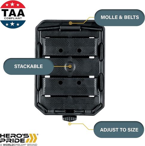 حالة مجلة Hero’s Pride Flex OWB Double AR - ملائمة عالمية مع محول الحزام الدوار - مجلات واحدة أو مزدوجة المكدس AR ، 5.56 و .223 Mags - TAA متوافق in Kuwait