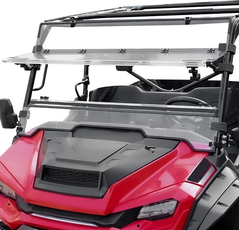زجاج أمامي كامل لسيارة Honda Pioneer 1000 16-25، زجاج أمامي شفاف مطلي بطبقة صلبة كاملة التهوية مقاوم للخدش لملحقات Pioneer 1000-3 1000-5 1000-6 2016-2025 in Kuwait