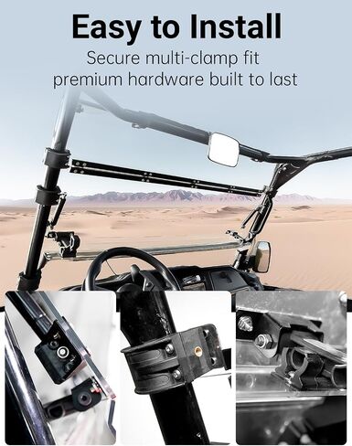 زجاج أمامي كامل لسيارة Honda Pioneer 1000 16-25، زجاج أمامي شفاف مطلي بطبقة صلبة كاملة التهوية مقاوم للخدش لملحقات Pioneer 1000-3 1000-5 1000-6 2016-2025 in Kuwait