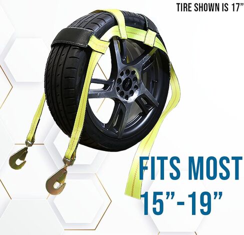 أشرطة سلة Boxer Pro Tow Dolly مع خطافات ملتوية 2 حزمة - نظام ربط غطاء محرك السيارة للعجلات - إطارات 15 بوصة - 19 بوصة، قوة كسر 10000 رطل مع أكمام مطاطية أمان إضافي - سلة السيارة ذات العجلات in Saudi Arabia