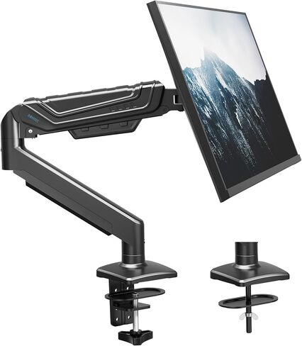 BONTEC Dual Monitor Stand for 15-34 Inch Screens, Gas Spring Adjustable Monitor Arm, Full Motion VESA 75x75/100x100mm Desk Mount with Tilt, Swivel, Rotation, Ergonomic Design for Home Office or Gaming in Kuwait