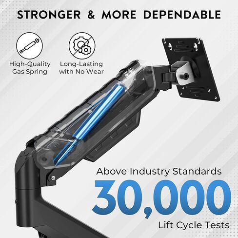 BONTEC Dual Monitor Stand for 15-34 Inch Screens, Gas Spring Adjustable Monitor Arm, Full Motion VESA 75x75/100x100mm Desk Mount with Tilt, Swivel, Rotation, Ergonomic Design for Home Office or Gaming in Kuwait