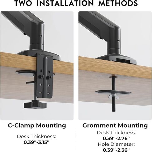 BONTEC Dual Monitor Stand for 15-34 Inch Screens, Gas Spring Adjustable Monitor Arm, Full Motion VESA 75x75/100x100mm Desk Mount with Tilt, Swivel, Rotation, Ergonomic Design for Home Office or Gaming in Kuwait