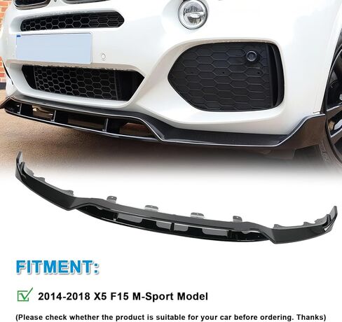 KHK Front Bumper Lip Spoiler for BMW 2 Series F22 Coupe M-Sport Bumper 2014-2021,Glossy Black ABS Air Dam Front Splitter Body Kit Accessories-1 PCS in Kuwait