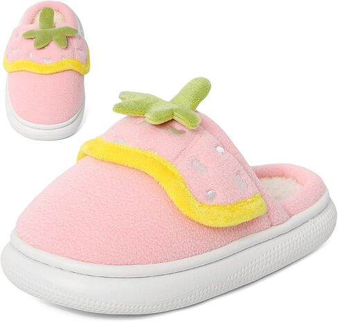 Girls Slippers Cute Child Warm Plush Fleece House Slip-on Shoes in Kuwait