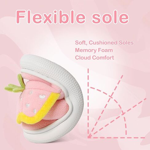 Girls Slippers Cute Child Warm Plush Fleece House Slip-on Shoes in Kuwait