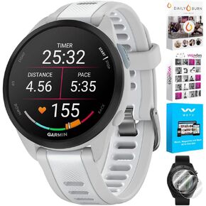 Garmin 010-02863-30 Forerunner 165 Music Smart Sport Watch, Black + Slate Gray | Official USA Partner Model | Bundle with Deco Essentials 2-Pack Screen Protector + Fitness & Wellness Suite in Saudi Arabia