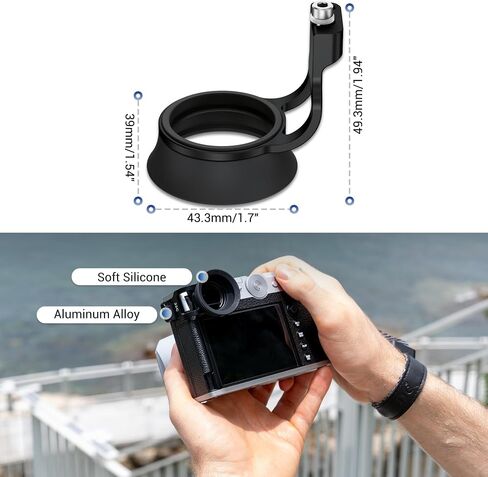 Extended GFX 100RF GFX100RF Eyecup Eyepiece, Round Soft Silicon Viewfinder Eye Cup Eyeshade Cover Protector for Fujifilm Fuji GFX 100 RF Camera, with Camera Strap Hole, Block Stray Lighting - Black in Saudi Arabia