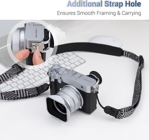 Extended GFX 100RF GFX100RF Eyecup Eyepiece, Round Soft Silicon Viewfinder Eye Cup Eyeshade Cover Protector for Fujifilm Fuji GFX 100 RF Camera, with Camera Strap Hole, Block Stray Lighting - Black in Saudi Arabia