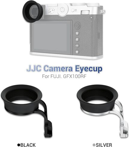 Extended GFX 100RF GFX100RF Eyecup Eyepiece, Round Soft Silicon Viewfinder Eye Cup Eyeshade Cover Protector for Fujifilm Fuji GFX 100 RF Camera, with Camera Strap Hole, Block Stray Lighting - Black in Saudi Arabia
