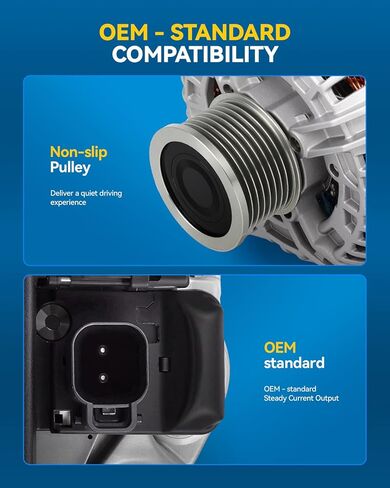 مولد PHILTOP متوافق مع Mini Cooper 2002-2008 1.6L مولدات عالية أمبير تحل محل 11049N 12V 105Amp CW S6 6-Groove Pulley in Saudi Arabia