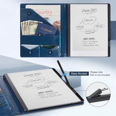 Cobak Premium PU Leather Case لـ 10.3 "ملحوظة رائعة (2020) - تصميم المجلد ، قذيفة صلبة ضئيلة مع حامل القلم ، جلد أسود in Kuwait