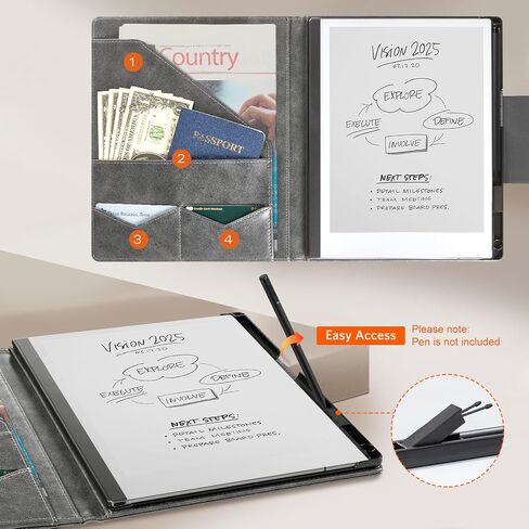 Cobak Premium PU Leather Case لـ 10.3 "ملحوظة رائعة (2020) - تصميم المجلد ، قذيفة صلبة ضئيلة مع حامل القلم ، جلد أسود in Kuwait