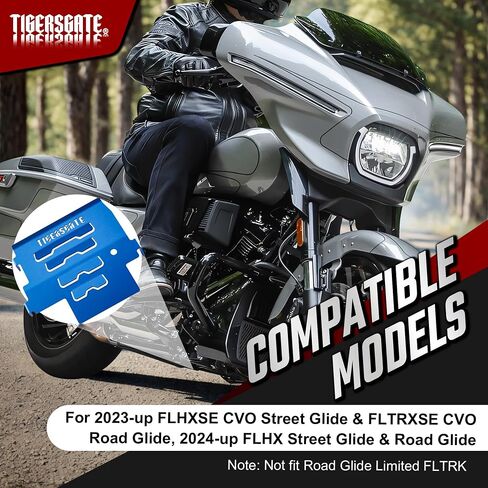 لوح انزلاقي من الألومنيوم، واقي حماية هيكل المحرك السفلي لـ 2023-في وقت لاحق FLHXSE CVO Street Glide، 2024-في وقت لاحق FLHX Street Glide، أسود in Saudi Arabia