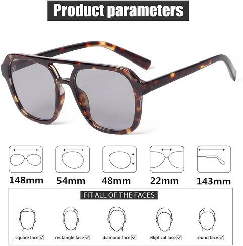 ADE WU Retro Aviator Sunglasses for Women Men,Vintage Fashion 70s Stylish Square Aviators in Saudi Arabia