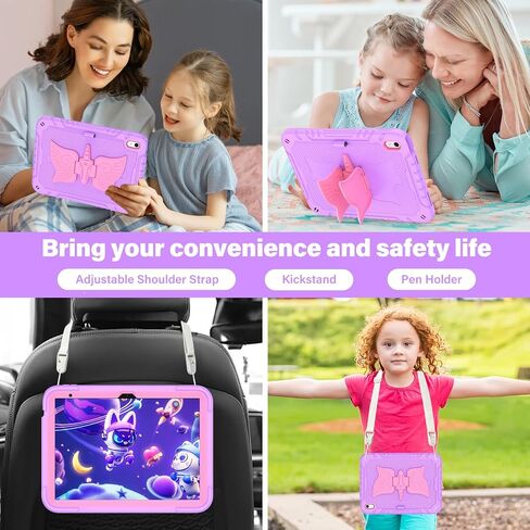 Acemo iPad 10 Case 10.9 بوصة/iPad (A16) حالة الجيل الحادي عشر 11 بوصة مع حامي الشاشة/حزام الكتف/حامل القلم الرصاص/Kickstand Cute Kids Girls for iPad 2022 2025 Pink in Saudi Arabia
