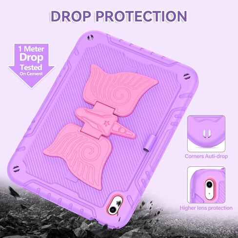 Acemo iPad 10 Case 10.9 بوصة/iPad (A16) حالة الجيل الحادي عشر 11 بوصة مع حامي الشاشة/حزام الكتف/حامل القلم الرصاص/Kickstand Cute Kids Girls for iPad 2022 2025 Pink in Saudi Arabia