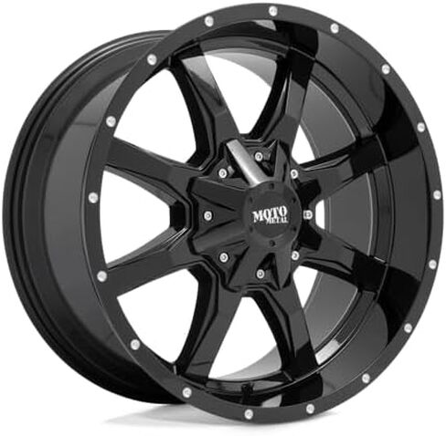 موتو ميتال 18X10 8X6.5 4.56 -24 ملم أسود لامع مع شفة مطحونة - MO970810803A24N in Kuwait