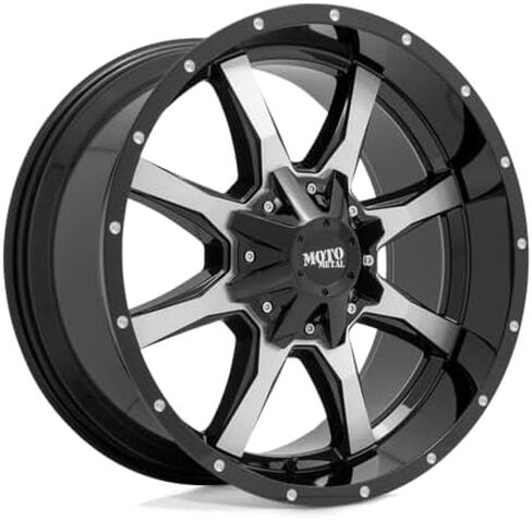 موتو ميتال 18X10 8X6.5 4.56 -24 ملم أسود لامع مع شفة مطحونة - MO970810803A24N in Kuwait