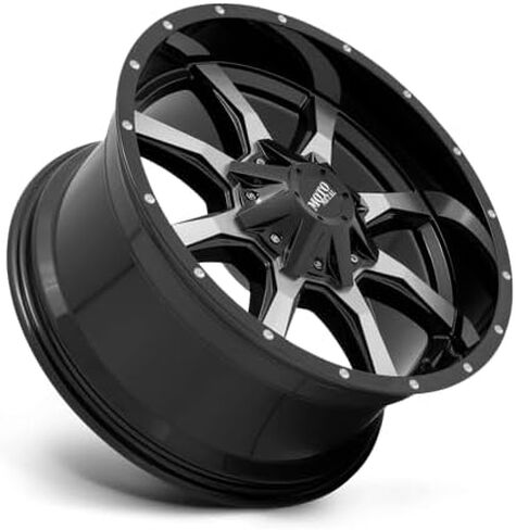 موتو ميتال 18X10 8X6.5 4.56 -24 ملم أسود لامع مع شفة مطحونة - MO970810803A24N in Kuwait