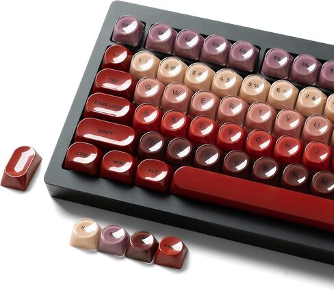 132 Keys PBT Keycaps, Jelly Keycaps Cute Custom Creamy Key caps MOA Profile for 61/68/84/87/98/100 Cherry Gateron MX Mechanical Keyboards, Pink in Saudi Arabia