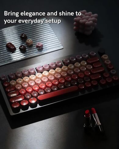 132 Keys PBT Keycaps, Jelly Keycaps Cute Custom Creamy Key caps MOA Profile for 61/68/84/87/98/100 Cherry Gateron MX Mechanical Keyboards, Pink in Saudi Arabia