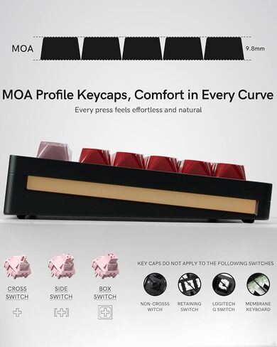 132 Keys PBT Keycaps, Jelly Keycaps Cute Custom Creamy Key caps MOA Profile for 61/68/84/87/98/100 Cherry Gateron MX Mechanical Keyboards, Pink in Saudi Arabia