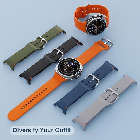 5 Packs Bands Compatible with Samsung Galaxy Watch 7 6 5 45mm 44mm 40mm/Galaxy Watch 4 40mm 44mm/ Galaxy Watch 4 Classic 46mm 42mm, 20mm Adjustable Silicone Replacement Straps for Women Man in Saudi Arabia