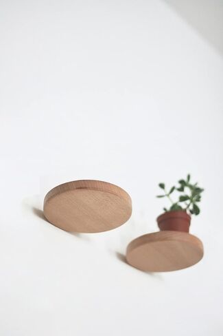 Set of 3 Modern Beechwood Floating Shelves, Round, 5.9 x 0.82 Inch, Oil Rubbed Finish, Wall Mounted, Holds Up to 15kg Each in Saudi Arabia