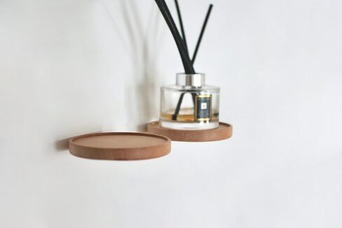 Set of 3 Modern Beechwood Floating Shelves, Round, 5.9 x 0.82 Inch, Oil Rubbed Finish, Wall Mounted, Holds Up to 15kg Each in Saudi Arabia