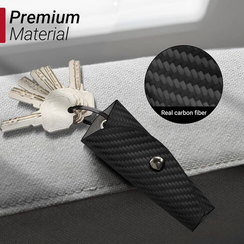 T-carbon Minimalist Key Holder, Leather Key Organizer, Carbon Fiber Wrap Keychain for 2–5 Keys, Compact Anti-Scratch Key Wallet for Pocket & Bag Keychain Cover in Saudi Arabia