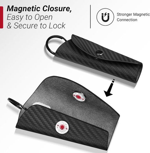 T-carbon Minimalist Key Holder, Leather Key Organizer, Carbon Fiber Wrap Keychain for 2–5 Keys, Compact Anti-Scratch Key Wallet for Pocket & Bag Keychain Cover in Saudi Arabia