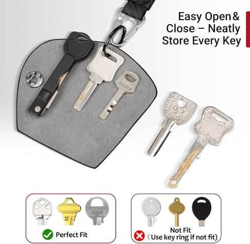 T-carbon Minimalist Key Holder, Leather Key Organizer, Carbon Fiber Wrap Keychain for 2–5 Keys, Compact Anti-Scratch Key Wallet for Pocket & Bag Keychain Cover in Saudi Arabia