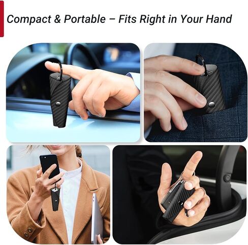 T-carbon Minimalist Key Holder, Leather Key Organizer, Carbon Fiber Wrap Keychain for 2–5 Keys, Compact Anti-Scratch Key Wallet for Pocket & Bag Keychain Cover in Saudi Arabia