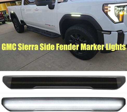 Jinfili Side Marker Fender Lights accessories Compatible with GM’C Sierra 2020-2024 2500 HD 3500 HD LED Strip Truck Pickup Amber Front & Amber Rear Fender Light Smoked Lens 4 Pcs in Saudi Arabia