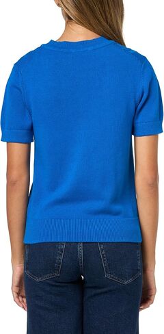 Nautica Womens Short Sleeve Crew Neck Cable Solid Sweater in Saudi Arabia
