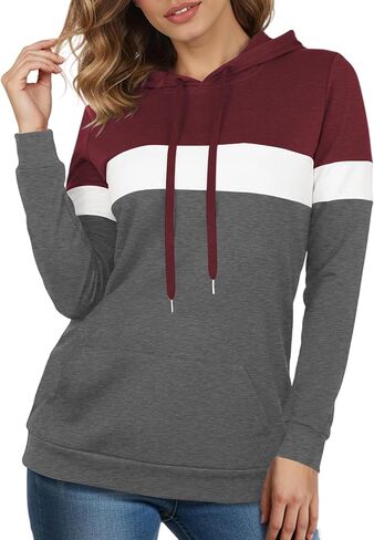 AURUZA Women's Long Sleeve Sweatshirt Hoodie with Pocket, Loose Fit Pullover Tunic Top in Saudi Arabia